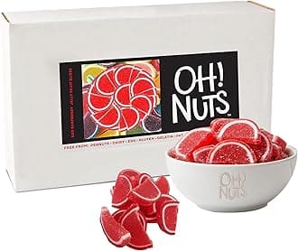 Red Raspberry Jelly Fruit Slices Sugar Candy - 5 LB Bulk Bag - Traditional Old Fashioned Chewy Gummy Sweet Confectionery - Gluten-Free, Kosher Certified Pareve (150 CT)