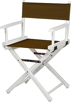 Casual Home 200-01/021-45 Director Chair 18" - Classic Height WhiteFrame/Brown Canvas