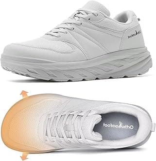 OrthoComfoot Men's Orthopedic Diabetic Wide Walking Shoes: Comfortable Arch Support Plantar Fasciitis Sports Running Sneakers, Casual Swollen Bunion Work Tennis Shoes for Foot and Heel Pain Relief