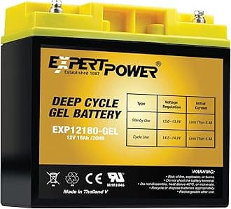 12V 18Ah Gel Deep Cycle Solar Battery, Sealed Gel Technology for Marine, Mobility Applications