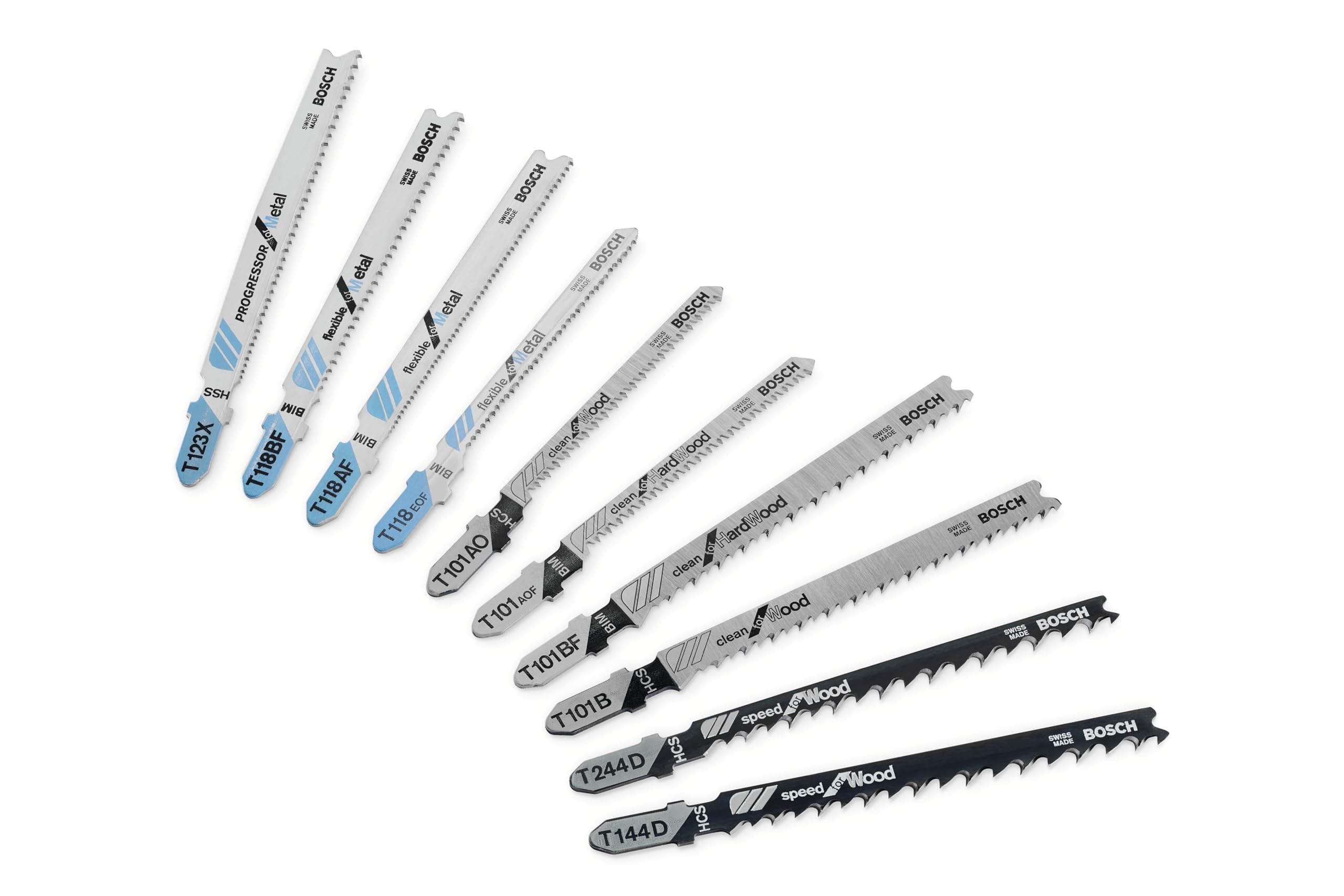 Bosch 10-Piece Basic for Wood and Metal Jigsaw Blade Set (for Wood and Metal, Accessories for Jigsaws)