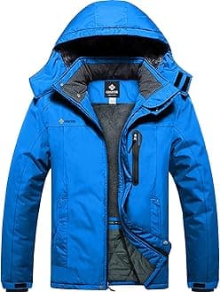 GEMYSE Men's Ski Snow Jacket Warm Winter Waterproof Coat Snowboard Rain Jacket Hooded Windproof Windbreaker