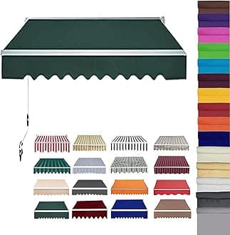 Retractable Patio Awning Replacement Fabric (Without Frame) Waterproof Shade Sun Shade Awning Cover Outdoor Patio Canopy Sunsetter Deck Awnings Polyester(C,(18x12ft) 5.5x3.65m)
