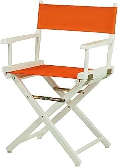 Casual Home Director Chair, White Frame-Solid Wood, 18 Inch