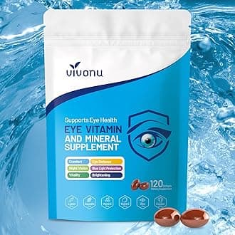 VivoNu 120pcs Lutein Eye Vitamins Supplement for Macular Health and Dry Eye, Contains Lutein, Zinc, Vitamins C/E & Zeaxanthin to Support Eye Health (120pcs)