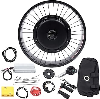 20" Electric Bike Conversion Kit, 48V 1000W Electric Bike kit with Brushless and Gearless Motor Controller Package 3 Sensor Front Hub Motors for Refit 20" X 4" Wheels E Bike Conversion Kits