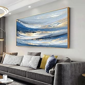 Abstract Wall Art Canvas Paintings Blue Fantasy Modern Large Framed Artwork Decor for Living Room Bedroom Office Painting Home Decor 20"x40"