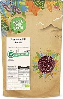 Wholefood Earth Organic Aduki Beans 500g Vegan | GMO Free | High Fibre | High Protein | Certified Organic