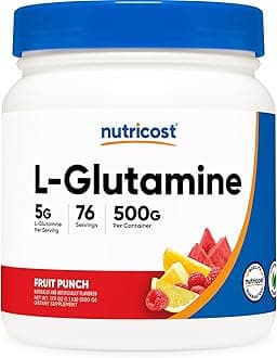 L-Glutamine Powder - Gluten Free & Non-GMO (500 g, Fruit Punch)