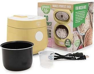 4-Cup Digital Rice Cooker, PFAS & PFOA Free, Removable Dishwasher Safe Ceramic, Healthy Cooking Oat Beans & More, Auto Presets, Touch Screen,