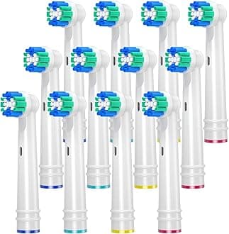 REDTRONReplacement Brush Head for Oral B, Electric Toothbrush Head for Oral B, Classic Precision Clean Brush Heads Fit Professional Care, Vitality Pro Smart Genius Series and More, 12 Pack White