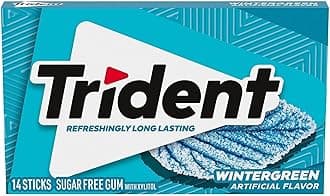 Trident Wintergreen Flavor Sugar Free Chewing Gum 14 Sticks, 26.6 g (Pack of 1) | Long Lasting Flavour | Imported Chewing Gum