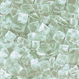 R H LIFESTYLE Crushed Glass for Resin Art - High Luster Fire Glass for Geode Art, Fire Pit Crafts (Aqua Clear 12mm, 900G)