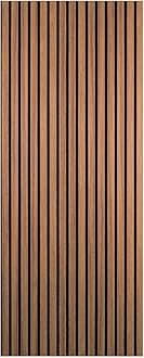 DecorAndDecor Acoustic Slat Wooden Wall Panels Decorative 3D MDF and Wood Veneer 240 x 60 Walnut