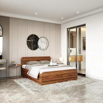 Wakefit Bed | Queen (78 X 60) Engineered Wood Bed with Storage, 1 Year Warranty - Astra - Columbian Walnut