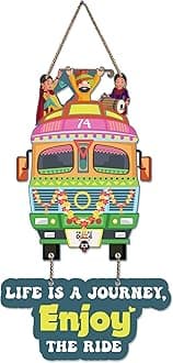 Artvibes Life Is A Journey Enjoy The Ride Printed Wooden Wall Hanging MDf Wall Art | Quotes Decor Item for Office | Traveller Quotes Wall Art | Wall Illustrations | Unique Gift (WH_5730N)