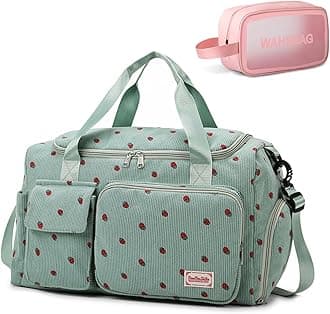 Small Gym Bag for Women, Travel Duffle Bag Carry On Weekender Bag with Shoe Compartment