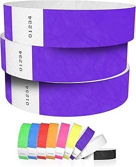 600 WristCo Purple Tyvek Wristbands for Events - Comfortable Tear Resistant Paper Bracelets ID Wrist Bands for Concerts Festivals Admission Party Identification
