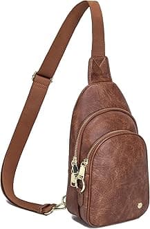 Crossbody Sling Bags Fanny Packs Leather Purses Chest Bag for Women