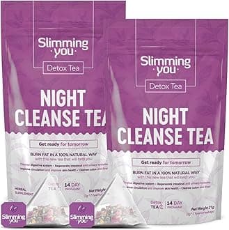 TAOISTEANight Cleanse Tea (2 Pack) - Herbal Tea, All Natural, Vegan, Non GMO (14 Tea Bags Total)