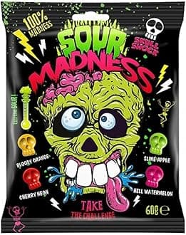 Sour Madness Skull Shape Candy Extreme Sour Take The Challenge 60g (Imported)
