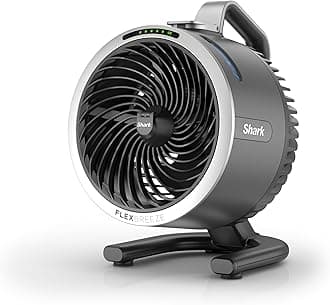 Shark FlexBreeze HydroGo Ultra Strong Portable Fan with Indoor/Outdoor Mist Up to 70 Feet Range Corded Cordless Up to 12 Hours Battery 5 Stage Mist