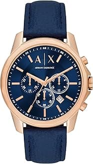 A|X Armani Exchange Chronograph Dress Watch for Men with Stainless Steel, Silicone or Leather Band