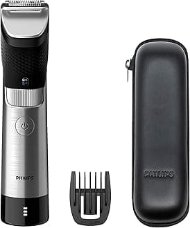 Philips Series 9000 beard trimmer with SteelPrecision technology including beard comb attachment and travel case (model BT9810/15)