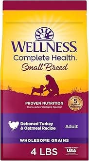 Wellness Complete Health Dry Dog Food, Small Breed, Wholesome Grains, Natural, Turkey & Oatmeal Recipe, (4-Pound Bag)