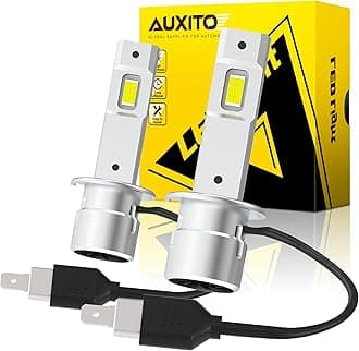 AUXITO H1 Fog Bulbs, 20000 LM Brightness, 6500K Cool White With Fan, Canbus Ready Fog Light Bulbs, Play and Play, Pack of 2