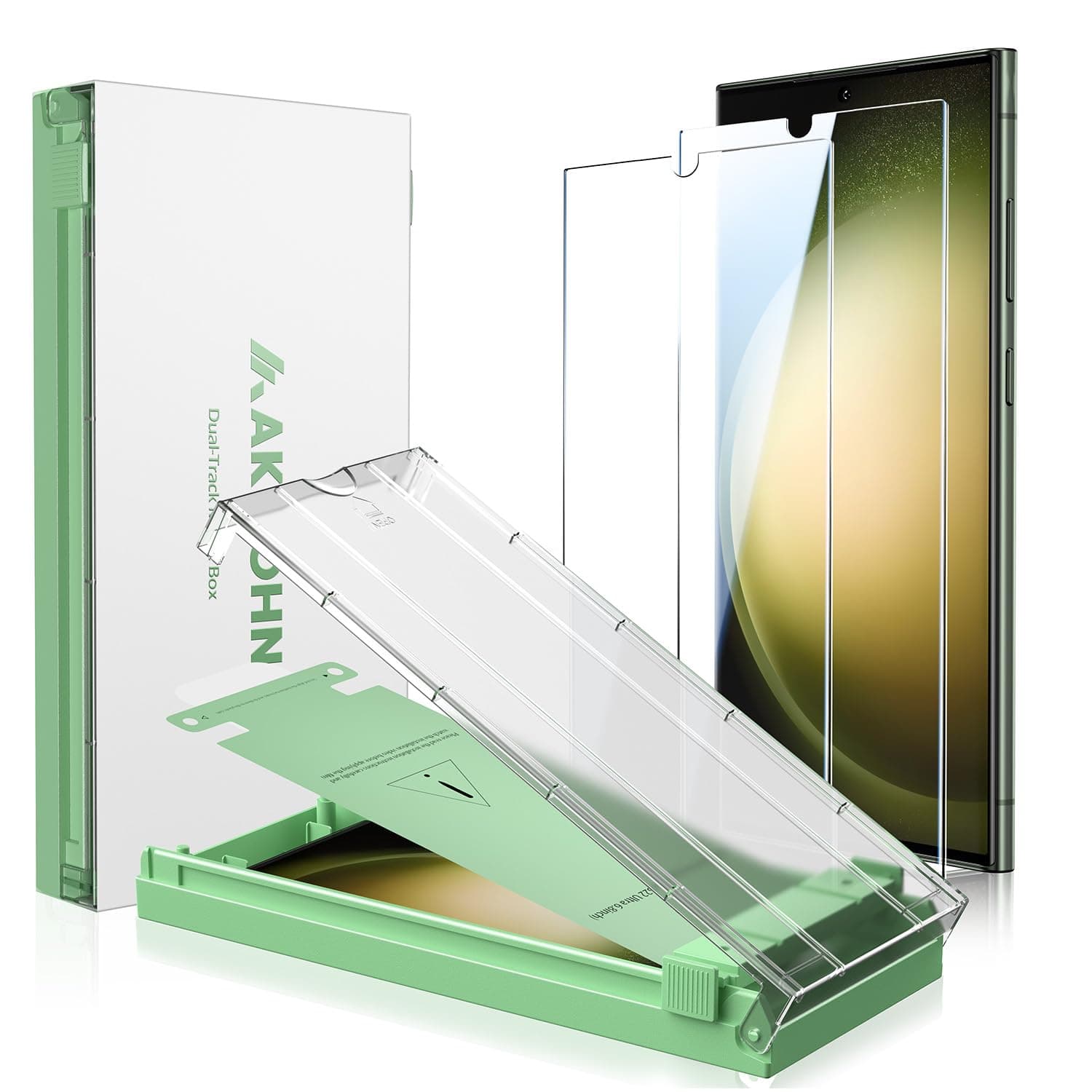 2 Pack for Samsung Galaxy S23 Ultra Screen Protector-Ceramic Film, Fingerprint ID Compatible, Easy Installation, 24h Scratch Self-Healing, Bubble Free