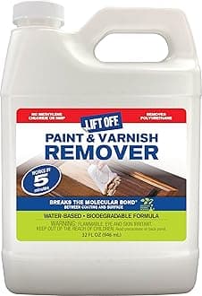 Motsenbocker's Lift Off 41132 32-Ounce Paint and Varnish Remover for Wood Stain, Solvent Paint, Lacquers, Polyurethane Works on Cabinetry, Furniture, Wood and More Water-Based, Pack of 1