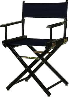 Casual Home 18" Blue Director Chair, Classic Height, Black Frame/Navy Canvas