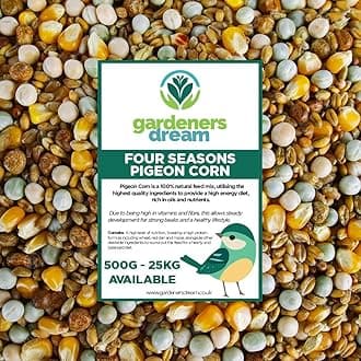 GardenersDream Four Seasons Pigeon Corn | Premium Grade Natural Food Mix | Rich in Nutritious Oils, Vitamins and Minerals | Perfect Year-Round Wild Bird Seed Feed | High in Energy & Protein (15kg)