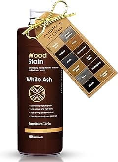 Furniture Clinic Wood Stain (White Ash) – Fast Drying, Highly Concentrated, and Easy-to-Apply Wood Stain for All Indoor & Outdoor Wood – Water Based & Non-Toxic – 500ml