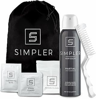 Simpler Partial Coverage Men's Hair Color Color Box - Permanent Beard and Mustache Dye - Ammonia-Free Beard Hair Dye — Fast Gray Blending — Salt & Pepper Look - Darker Shades