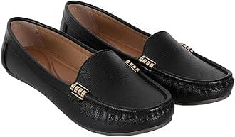 Pluxh Women Ballet Flats | Slip-On Casual & Formal Shoes | Elegant Metal Accent Design, Soft Cushioned Insole with Flexible Anti-Slip Sole | Office Wear, Daily Use & Travel Footwear