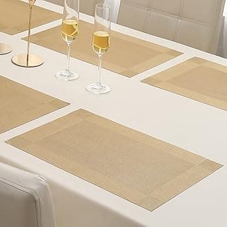 HOKIPO PVC Washable 6 Pieces Dining Table Mats - 45x30 cm (AR3040)