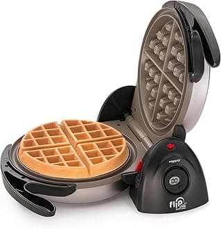 03510 Ceramic FlipSide Belgian Waffle Maker, Nonstick, Cool Touch Handles, Black