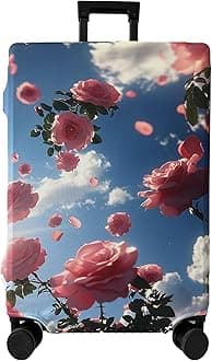 Luggage Cover Washable Suitcase Cover Suitcase Protector Anti-scratch Fits 22-24 Inch Luggage (Sky Flowers, M)