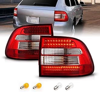 AmeriLite Red Clear LED Tail Lights Pair For Porsche Cayenne SUV - Driver And Passenger Side