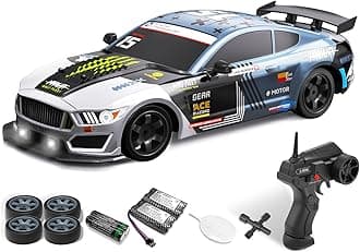 RACENT 1:16 RC Drift Car, 2.4Ghz 4WD 18KM/H Remote Control Car with Spray Mist, Racing and Drifting Wheels, LED Light, 2 Batteries, Sport Model Toys Vehicle for Kids, Boys, Adults