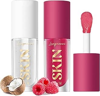 LANGMANNI Moisturizing Lip Oil,No-Sticky Lip Gloss Lip Balm Lip Care,Fruit Flavoured Lip Oil For Dry Lip's Moisturizing Hydrating And Nourishing ((Raspberry+Coco))