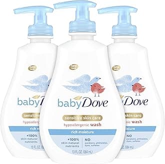 Baby Wash and Shampoo Baby Bath Products for Baby's Delicate Skin Rich Moisture Washes Away Bacteria, Tear-Free and Hypoallergenic, 13 Fl Oz (Pack of 3)