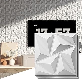 Art3d 3D Wall Panels 20 Pack, 11.8" x 11.8" (19 Sq.ft) PVC Wall Panels, Glue Up Wall Decor for Living Room, Bedroom, Office, White