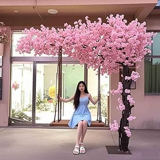 Cherry Blossom Tree Artificial Cherry Blossom Trees Fake Cherry Blossom Tree Indoor Outdoor Home Office Party Wedding,A,201x101cm/6.6x3.3ft