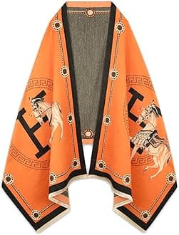 Scarfs for Women Pashmina Silky Shawl Wrap for Evening Dressing Blanket Open Front Poncho Cape