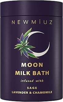 Cleansing Sage Moon Milk Bath Soak - Lavender Chamomile - Moisturize & Soften Skin Spiritual Stress Relief Gifts for Women Destress Luxury Spa Bath Salt Powder Birthday Perfect Stocking Stuffers