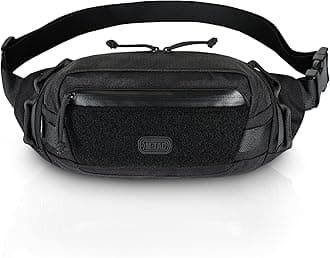 Tactical Fanny Pack - Military Style Belt Bag for Men with Molle - EDC Waist Pack, Black, One Size, Casual