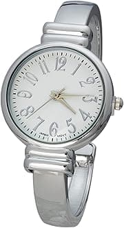 Blekon Original Mother of Pearl Cuff Watch for Women with 31mm Case Japanese Quartz Movement Metal Hinged Bracelet for Women